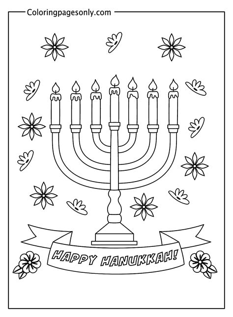 Happy Hanukkah Coloring Page - Free Printable Coloring Pages