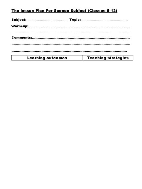 Science Lesson Plan | PDF