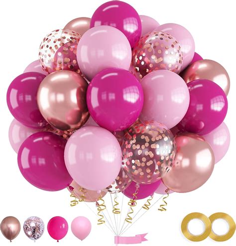 The Party Aisle Pink Balloons 60 Pcs Hot Pink Balloons Set Wayfair