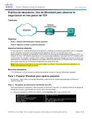 Using Wireshark To Observe Tcp Three Way Handshake Lab Practice