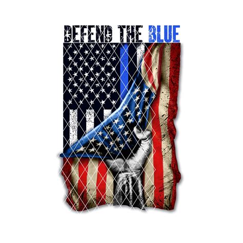 Defend The Blue Police Lives Matter Thin Blue Line Law Enforcement Hand