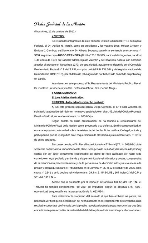 Pdf Poder Judicial De La Nación Pensamiento Penal · Solicitado La Adopción Del Régimen