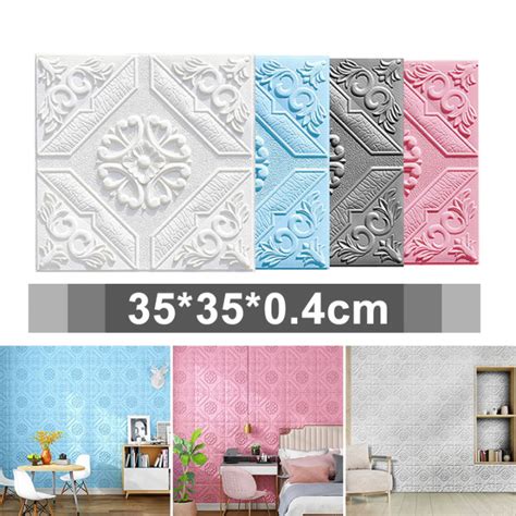 Adhesive Foam Wall Panels 3D Wall Stickers Waterproof PE Foam Wallpaper ...