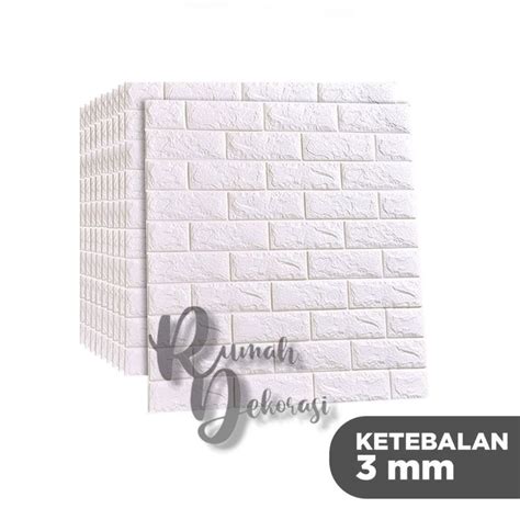 Jual Wallpaper Dinding Foam Timbul D Bata Putih X Cm Wallpaper