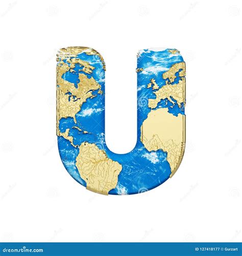 World Earth Globe Alphabet Letter U Uppercase Global Worldwide Font