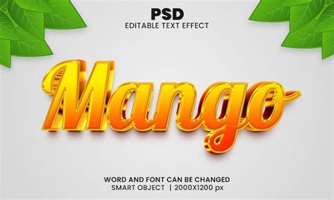 Premium Psd Mango D Editable Text Effect Premium Psd With Background