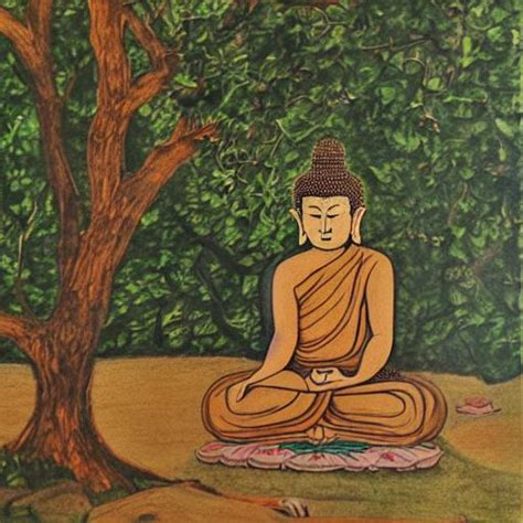 Painting Of Buddha Under A Tree Openart