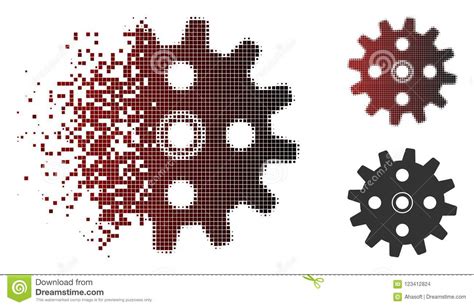 Icono De Semitono Disuelto De La Rueda Dentada Del Pixel Ilustraci N