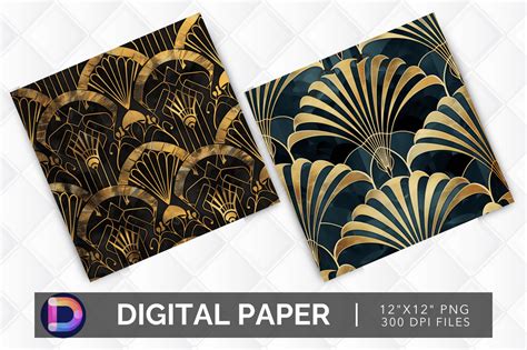 Art Deco Digital Paper Seamless Retro A Graphic By Delartcreation