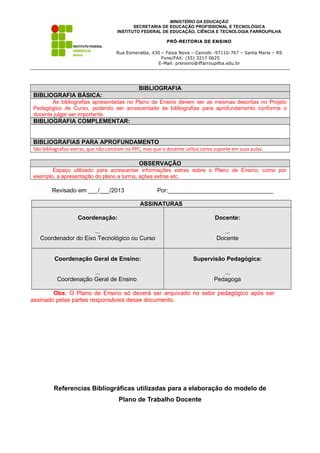 Orientacoes Para Elaboracao Do Plano Do Ensino Pdf