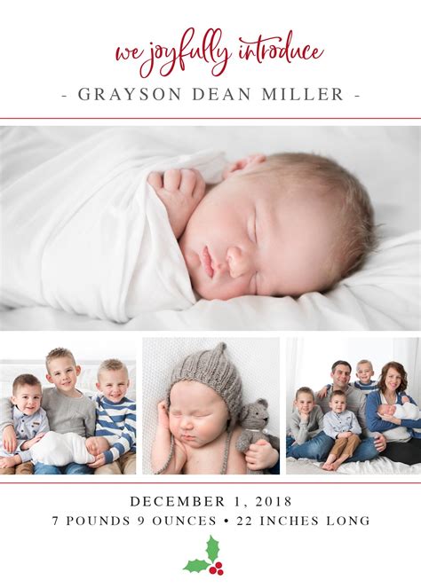 Christmas Birth Announcement The More The Merrier Christmas Card