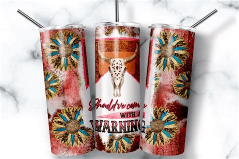 Red Cowhide Sunflowers Skinny Tumbler Graphic By Tumblerartco