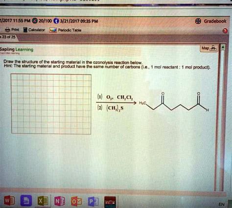 Draw The Structure Of The Starting Material In The Ozonolysis