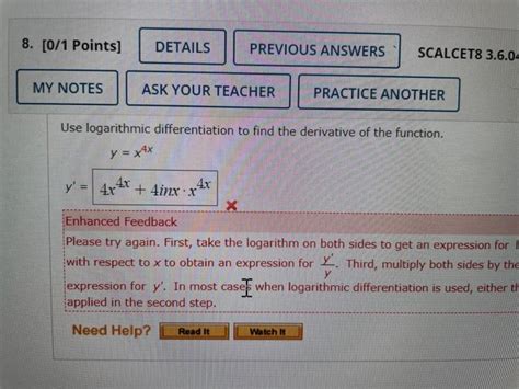 Solved 8 O 1 Points DETAILS PREVIOUS ANSWERS SCALCET8 Chegg