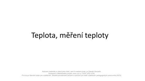 Teplota M En Teploty Ppt St Hnout