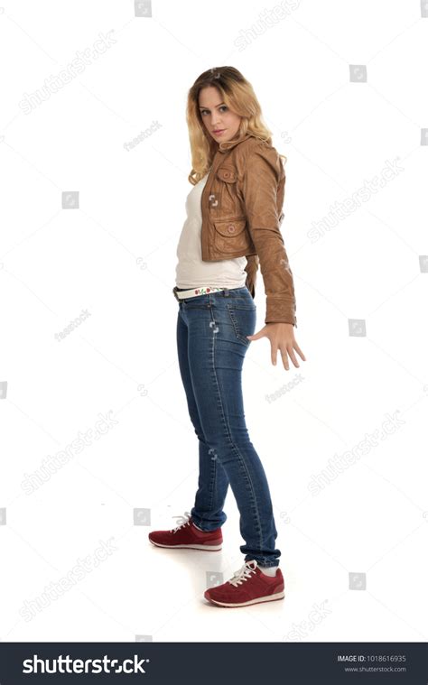 Full Length Portrait Blonde Lady Wearing Stock Photo 1018616935 Shutterstock