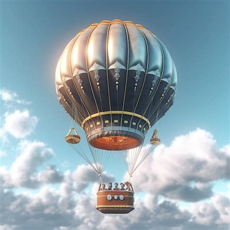 Premium AI Image Hot Air Ballon With Sky Background