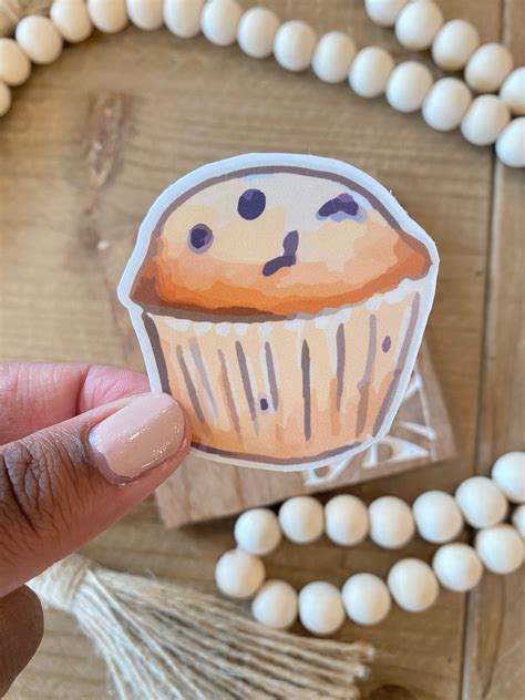 Blueberry Muffin Sticker Food Sticker Kawaii Sticker Cute Etsy