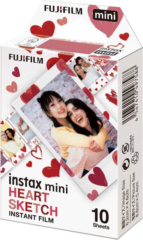 Fujifilm Instax Mini Film 10 Shot Pack HEARTS Border Buy Best Price