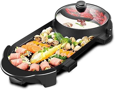 Seaan Hot Pot With Grill Electric Indoor Shabu Shabu Pot Korean Bbq