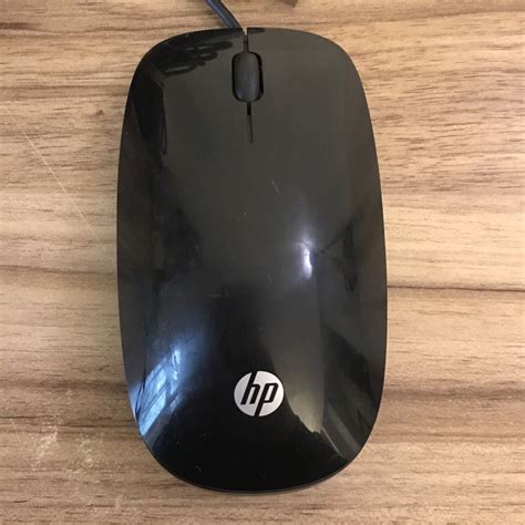 Hp Momkuo Black White Usb Wired 2 Button Scroll Optical Mouse For