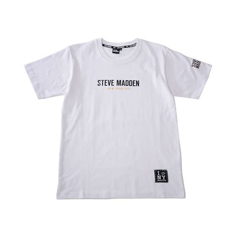 Steve Madden 純棉品牌經典logo T Shirt 短袖上衣 白色 Yahoo奇摩購物中心