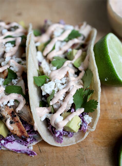 Cilantro Lime Chicken Tacos With Chipotle Crema The Merrythought