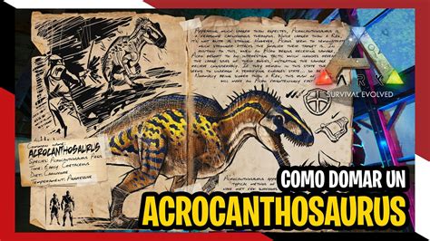 ARK Cómo domar tamear un ACROCANTHOSAURIO 2022 YouTube