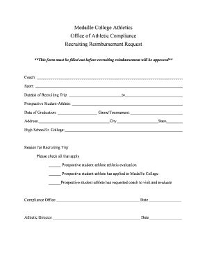 Fillable Online Medaille College Athletics Office Of Athletic