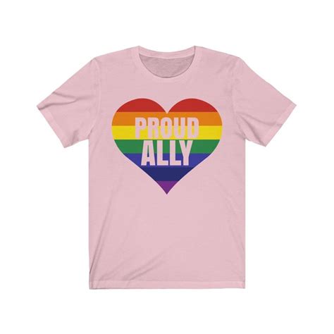Proud Ally Lgbtq Ally Tee Shirt Gay Pride Lgbtq Shirt Pride Etsy