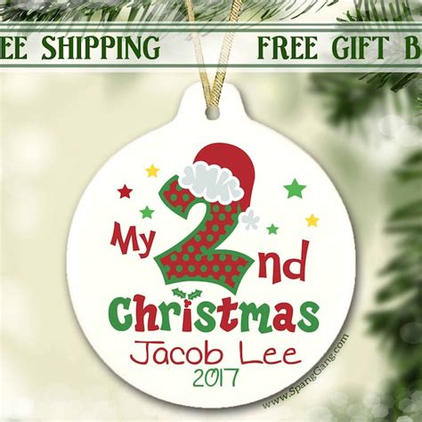 Baby 2nd Christmas Ornaments Personalized Etsy