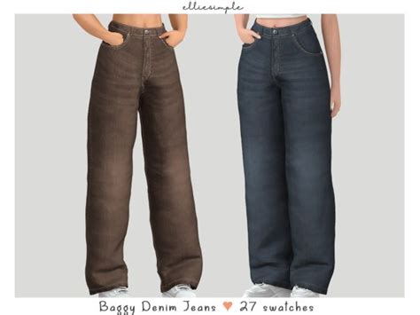 elliesimple - baggy denim jeans | Kläder, Sims 4, Sims