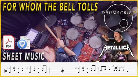 For Whom The Bell Tolls Metallica Drum SCORE Sheet Music Play Along