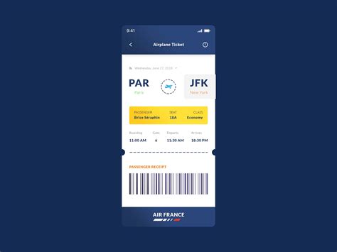 Free Airplane Ticket App Template (PSD)