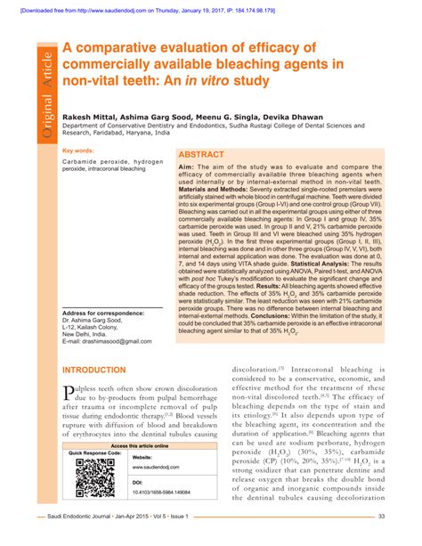 PDF A Comparative Evaluation Of Efficacy Of Commercially Available