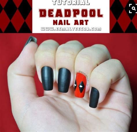 Deadpool Nails Hero Marvel Marvel Nails Pool Nails Stylish Nails Art