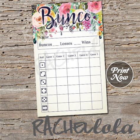 Free Printable Bunco Score Sheets Spring