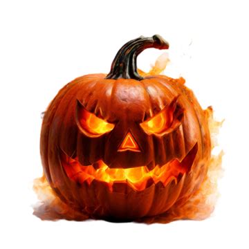 Halloween Pumpkin Glowing Head Jack O Lantern With Scary Evil Faces On