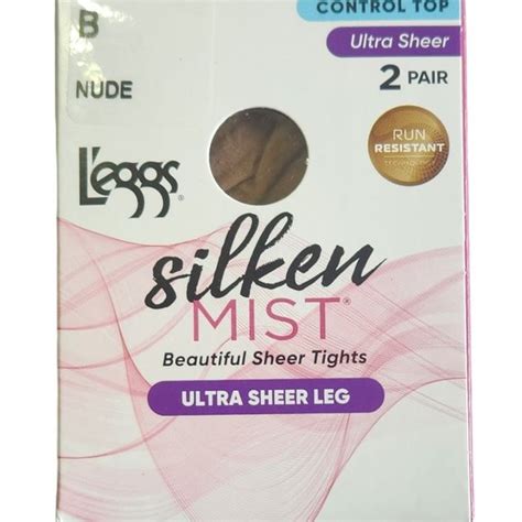 L Eggs Accessories Leggs Control Top Silken Mist Ultra Sheer Tights 2 Pair Size B Nude