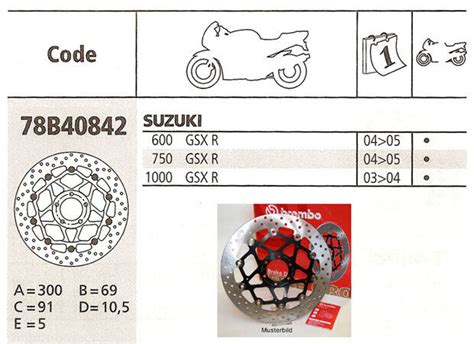 Disques De Frein Suzuki Gsx R Brembo Oro Paire Avant Moto