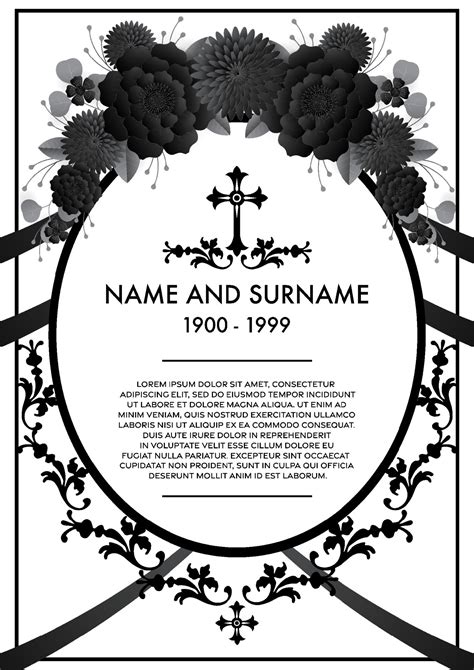 Memorial Funeral Card Templates 7340708 Vector Art at Vecteezy