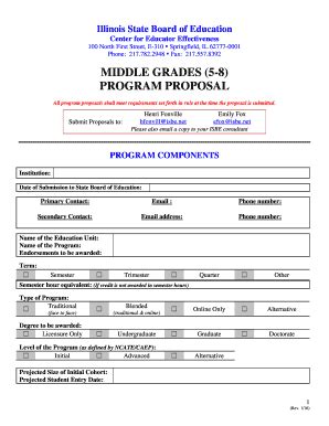 Fillable Online Isbe New Program Proposal Format Fax Email Print