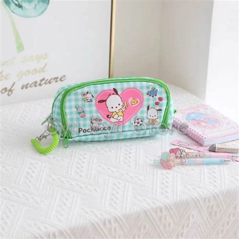 Jual Pouch Tempat Pensil Kosmetik Serbaguna 2 Sekat Gantungan Karet My