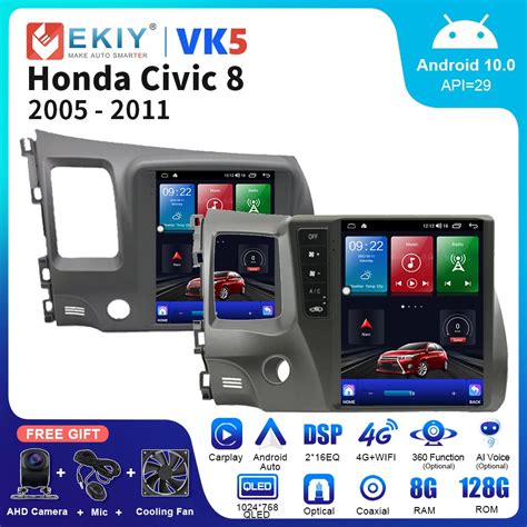 Ekiy Vk Autoradio For Honda Civic Tesla Style Car Radio