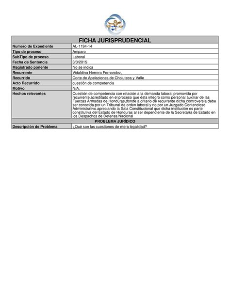 PDF Conativo Sentencia Para Jurisprudencia FICHA JURISPRUDENCIAL