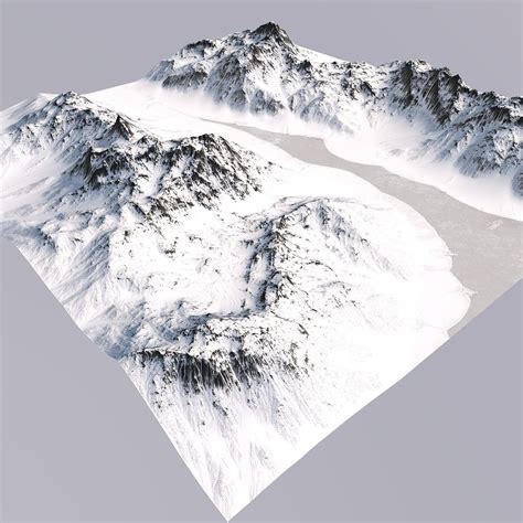 Snowy Terrain Free D Model Ds Obj Dae Blend Fbx Mtl Free D