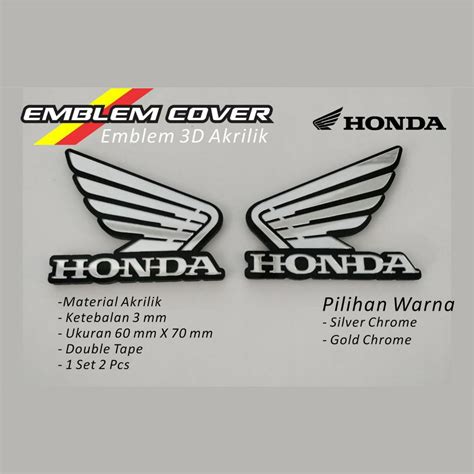 Honda Wing Wing Emblem Embossed Motorcycle Logo 3D Acrylic Variation