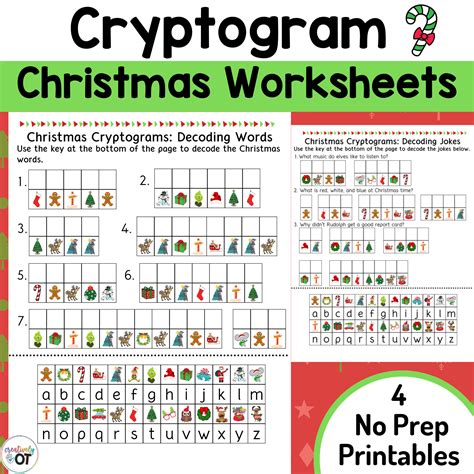 Christmas Cryptogram And Decoding Worksheets Classful