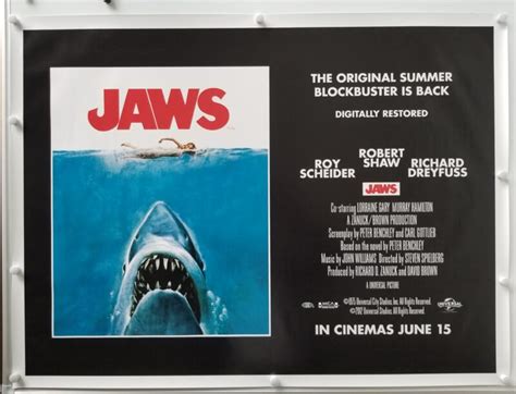 Jaws 1975 Uk Quad Poster 2012 Re Release Cinema Poster Gallery