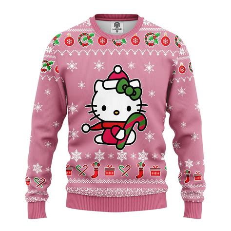 Hello Kitty Pink Ugly Christmas Sweater - RobinPlaceFabrics